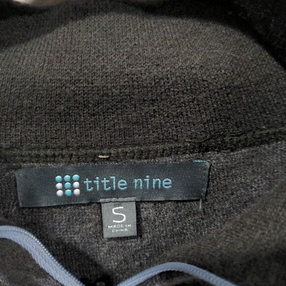 Title Nine Womens Super Power 1/4 Zip Merino Blend Sweater Size Small Green/Gray - Picture 3 of 11